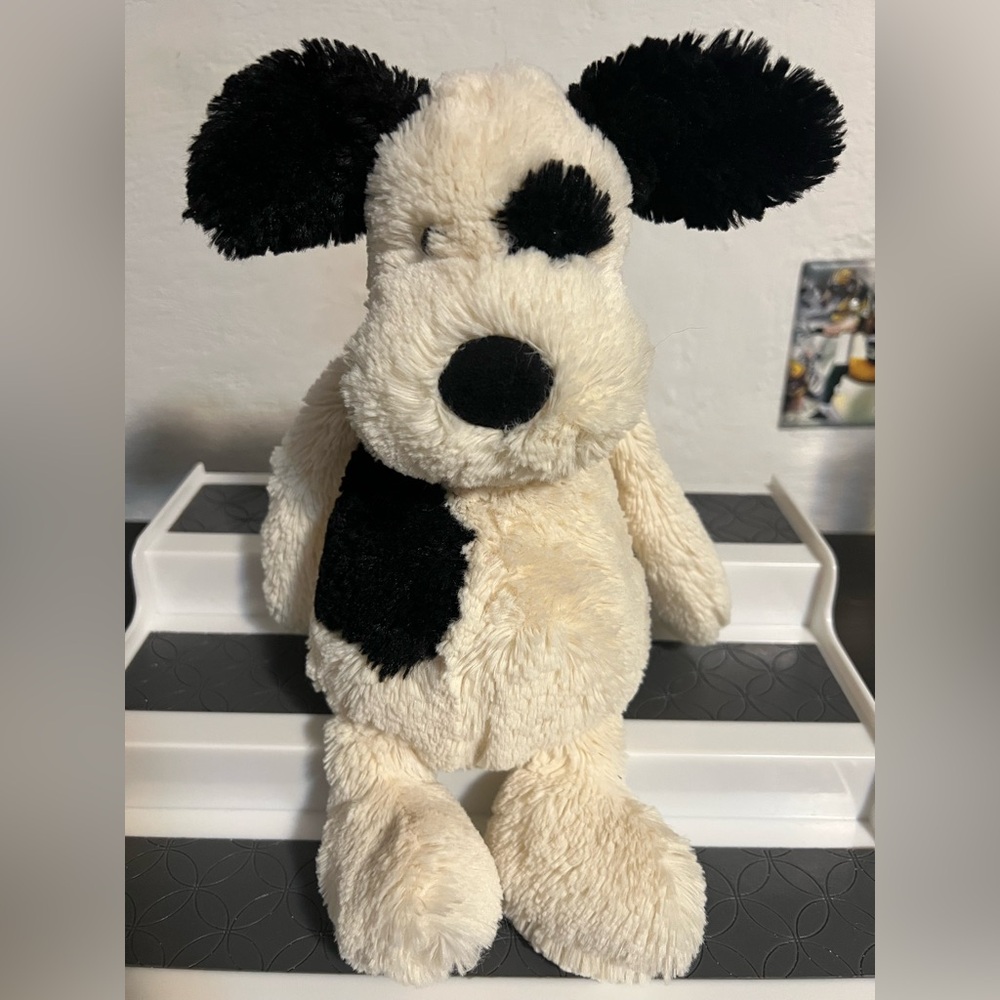 Jellycat Black and Cream Bashful Puppy medium